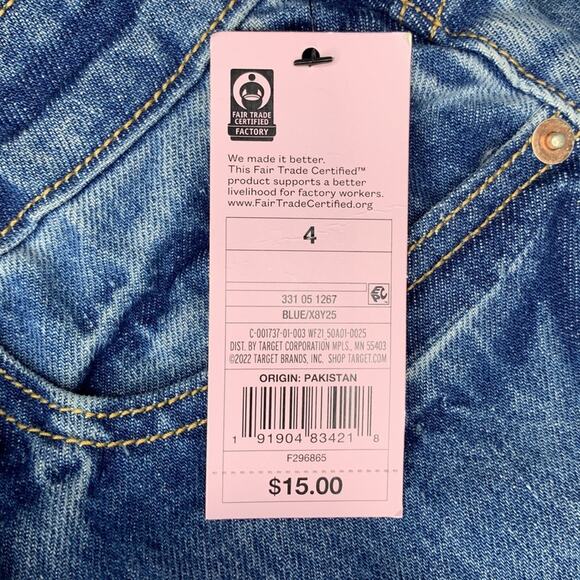 Wild Fable NWT Highest Rise Mom Shorts Blue 5 Working Pockets Size 4 - Picture 9 of 9